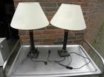 Tafellampen met voet van keramiek en crème kap, voorzien van, Huis en Inrichting, Lampen | Tafellampen, Ophalen of Verzenden, 'T Olde Gre-j