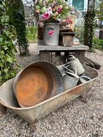 Veel verschillend zink, gieter, bad, plantenpotten, glaswerk, Ophalen of Verzenden