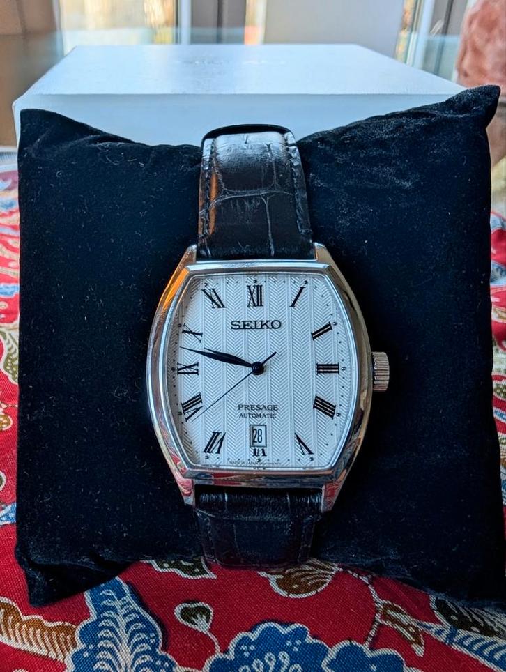 Seiko Presage Tonneau automatisch horloge 37mm (SPRD05J1), Sieraden, Tassen en Uiterlijk, Horloges | Heren, Zo goed als nieuw