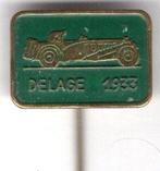 Delage 1933 groen op koper auto speldje ( A_225 ), Ophalen of Verzenden, Zo goed als nieuw, Transport, Speldje of Pin
