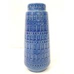 Grote blauwe West Germany Scheurich vaas vintage midcentury, Ophalen of Verzenden