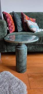 Groene Marmeren Salontafel - Goede Staat, Huis en Inrichting, Tafels | Bijzettafels, Minder dan 55 cm, Rond, Ophalen of Verzenden