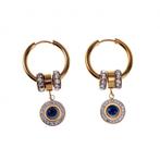 Lange Oorbellen Dames Verguld RVS Ø20mm Oorringen Turks Oog, Met kristal, Overige materialen, Hangers, Birgitta-Gracht 33, 6465 EL Kerkrade, Nederland