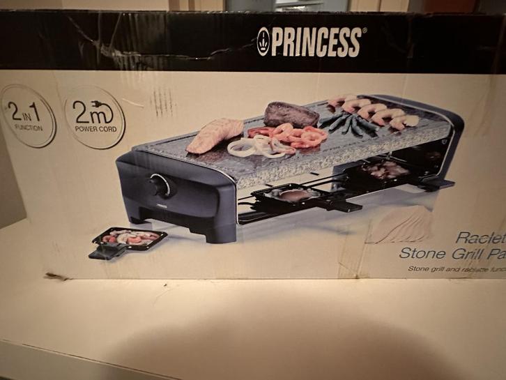 Steengrill eenmalig gebruikt, Witgoed en Apparatuur, Grillplaten, Zo goed als nieuw, Steengrill, Ophalen