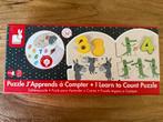 Janod Cijferpuzzel - Leerzaam en Leuk!, 2 tot 4 jaar, 10 tot 50 stukjes, Ophalen of Verzenden, Zo goed als nieuw