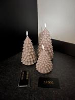 NIEUW: 3 taupe grijze kaars kerstbomen met afstandbediening!, Huis en Inrichting, Ophalen of Verzenden, Nieuw, Overige materialen