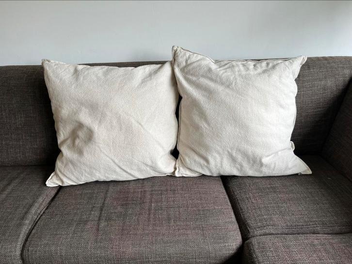 2 IKEA Jofrid kussenslopen met binnenkussen 65x65cm, Huis en Inrichting, Woonaccessoires | Kussens, Zo goed als nieuw, Vierkant