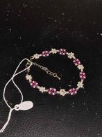 Handgemaakte Bloemenarmband - Wit & Roze, Ophalen of Verzenden, Nieuw, Roze