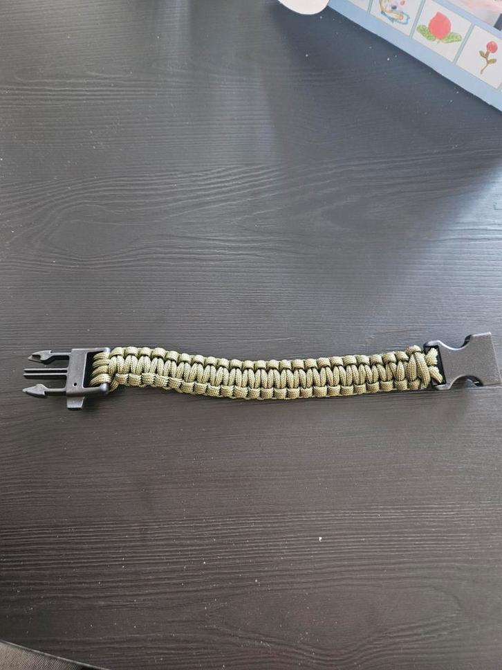 Stoere Legergroene Armband met Kompas, Sieraden, Tassen en Uiterlijk, Armbanden, Ophalen of Verzenden