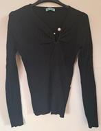 Zwarte Top met Detail, Maat 38/40 (M), Zwart, Ophalen of Verzenden, Zo goed als nieuw