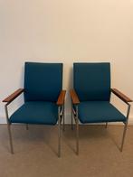 Set van 2 vintage blauwe stoelen, Huis en Inrichting, Stoelen, Ophalen, Twee, Blauw, Vintage