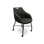 Eetkamerstoel op wielen - 2 stuks, Ophalen, Zo goed als nieuw, Grijs, Stof