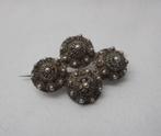 Zilveren antiek Zeeuwse knoppen broche nr.1086, Sieraden, Tassen en Uiterlijk, Antieke sieraden, Verzenden, Zilver, Broche