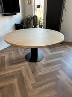 Ronde eikenhouten tafel – massief blad Ø160cm, Huis en Inrichting, Tafels | Eettafels, Ophalen, Zo goed als nieuw, Vijf personen of meer