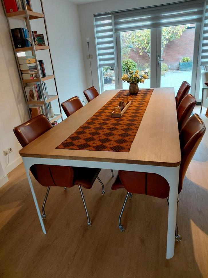 Enzo Luca eetkamerstoelen, Huis en Inrichting, Stoelen, Zo goed als nieuw, Vijf, Zes of meer stoelen, Leer, Bruin, Ophalen of Verzenden