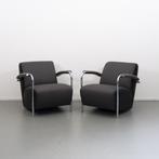 2x Leolux Scylla Antraciet Grijze Stof, Huis en Inrichting, Fauteuils, Ophalen of Verzenden, Zo goed als nieuw, Stof