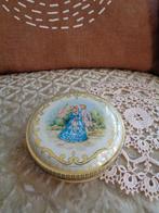 Vintage Klein Rond Engels Barok Pastel Blikje ** Mimosa **, Verzamelen, Blikken, Ophalen of Verzenden, Gebruikt, Koek(jes)