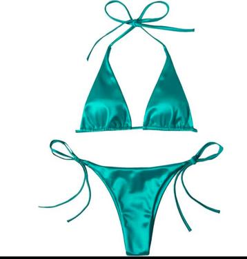 Bikini satijn maat S groen beschikbaar voor biedingen