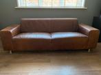 Goossens leren 3-zits bank - bruin, Huis en Inrichting, Ophalen, Gebruikt, Driepersoons, Rechte bank