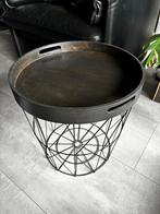 Draadmand, bijzettafel met dienblad., Ophalen, Minder dan 45 cm, Minder dan 55 cm, Rond