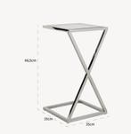 Richmond bijzettafel, Huis en Inrichting, Tafels | Bijzettafels, Ophalen, Vierkant, Metaal of Aluminium, Minder dan 55 cm