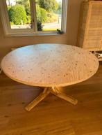 Ronde eettafel hout 160cm - Fins vuren underlayment - hout, Ophalen, 150 tot 200 cm, Rond, Zo goed als nieuw