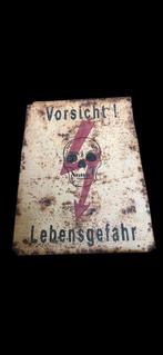 Duits ww2 metalen bord ‘ vorsicht lebensgefahr’, Verzamelen, Militaria | Tweede Wereldoorlog, Ophalen of Verzenden, Duitsland