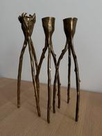 3x Modernistische Bronzen Kandelaars, Ophalen of Verzenden