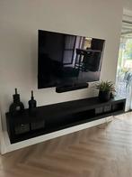 Zwevend tv meubel zwart mangohout 220cm, Ophalen, Zo goed als nieuw, 200 cm of meer, Minder dan 100 cm