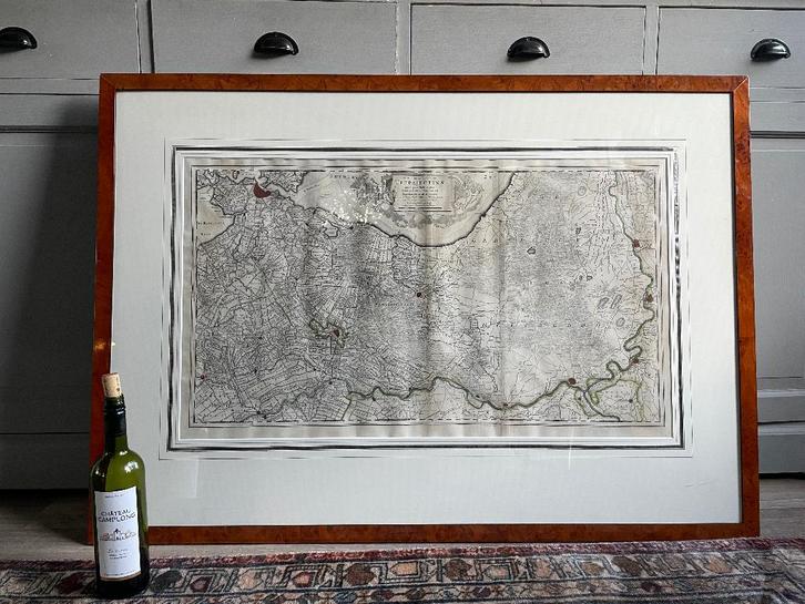 Tabula nova provinciae Ultrajectinae Grote gravure Utrecht, Boeken, Atlassen en Landkaarten, Zo goed als nieuw, Landkaart, Nederland