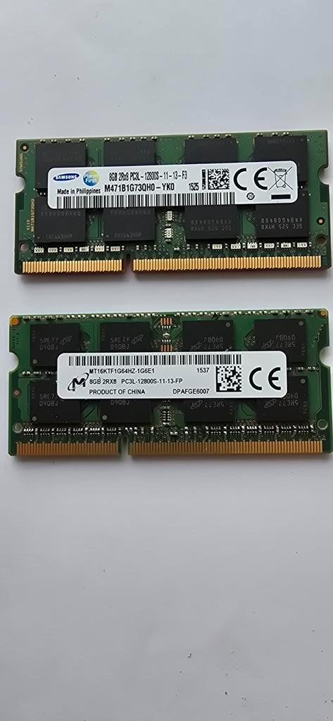 2x 8GB PC3L-12800S Laptop Geheugen, Computers en Software, RAM geheugen, Laptop, DDR3, Ophalen of Verzenden