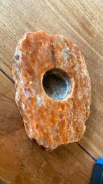 2 waxinehouders  oranje calciet Brazilië, Huis en Inrichting, Woonaccessoires | Kandelaars en Kaarsen, Ophalen of Verzenden, Overige materialen