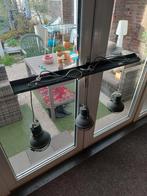 Industriële hanglamp met 3 lampen, Huis en Inrichting, Lampen | Hanglampen, Gebruikt, Ophalen of Verzenden, Metaal, Minder dan 50 cm