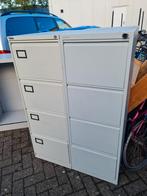 Metalen archiefkast met 4 lades, Ophalen, Gebruikt, 100 tot 150 cm, Meerdere deuren