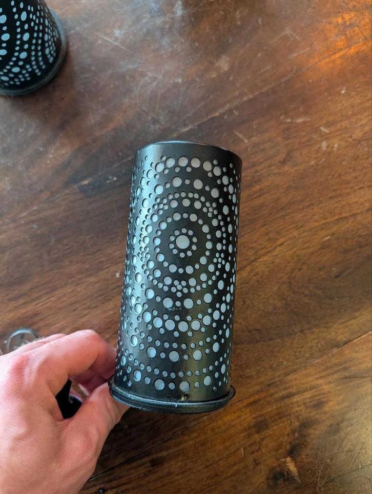 20x LED Kaarshouder Billy - Zwart, Huis en Inrichting, Woonaccessoires | Kandelaars en Kaarsen, Zo goed als nieuw, Minder dan 25 cm