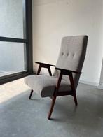 Vintage jaren 50 design fauteuil nieuwe ploegwool, Ophalen, ., 2de hands, 75 tot 100 cm
