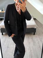 Red Button 3-delig krijtstreep pak 38/40, Maat 38/40 (M), Kostuum of Pak, Blauw, Ophalen of Verzenden