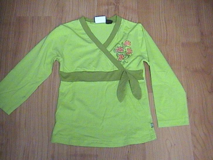 Villa Happ groen shirt met 3/4 mouw opdruk bloem maat 140, Kinderen en Baby's, Kinderkleding | Maat 140, Gebruikt, Meisje, Shirt of Longsleeve