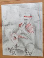 Trompettist gemengde techniek jaren 90, Antiek en Kunst, Verzenden