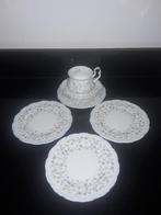 Royal albert Caroline 3 gebaksbordjes en kop en schotel, Verzenden, Zo goed als nieuw, Bord(en), Overige stijlen