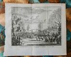 Originele antieke prent uit 1750 Graaf Leicester Vlissingen, Antiek en Kunst, Kunst | Etsen en Gravures, Ophalen of Verzenden