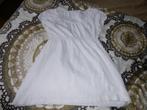 Wit shirt met elastiek in de taille, korte mouw, mt 146/152., Ophalen of Verzenden, Gebruikt, Meisje, Shirt of Longsleeve