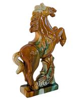 Tang-stijl Sancai paard in opgerichte houding, Ophalen of Verzenden, Gebruikt