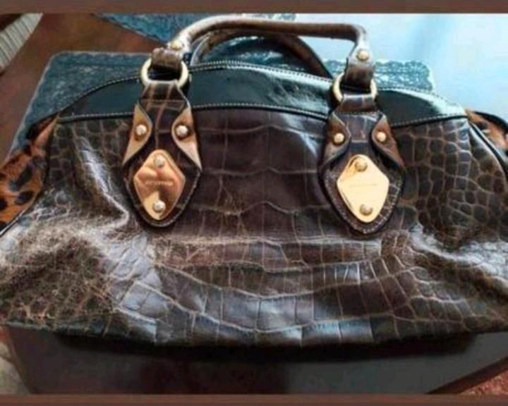Cromia leren tas, Sieraden, Tassen en Uiterlijk, Tassen | Damestassen, Gebruikt, Handtas, Bruin, Ophalen of Verzenden