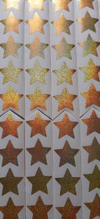 Nr.  18 :   80 stuks goudkleurige sterren stickers., Ophalen of Verzenden, Nieuw, Meerdere stickers