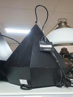 Zwarte metalen hanglamp, 35cm hoog, Gebruikt, Onbekend, Ophalen of Verzenden, Onbekend