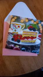 Kaart met envelop. Diamond painting. Gebakje., Ophalen of Verzenden, Nieuw, Overige thema's
