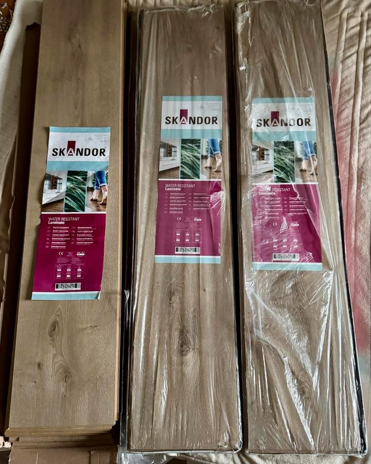 3 Pakken Hornbach Skandor Laminaat - Tides Oak, Doe-het-zelf en Verbouw, Vloerdelen en Plavuizen, Nieuw, Laminaat, Kunststof, 50 tot 150 cm