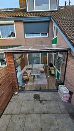 Overkapping met glazen schuifwand en flonderplanken, Tuin en Terras, Overkappingen, Ophalen of Verzenden, Gebruikt, Veranda