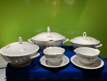 Kahla Porselein Terrine Set - Vintage Bloemmotief 6-delig beschikbaar voor biedingen